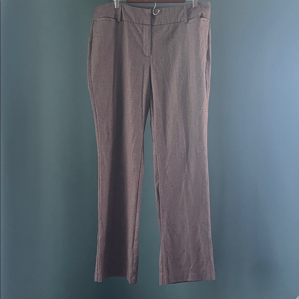 New York & Company Brown Herringbone Pants 16 tall